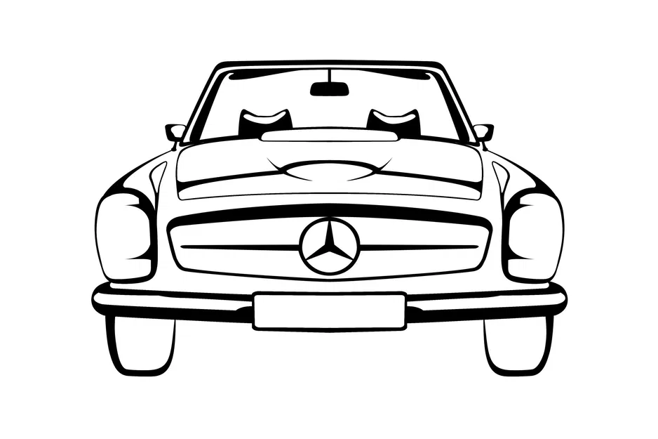 Nghệ thuật tường hình bóng Mercedes 280SL Pagoda - Image 1