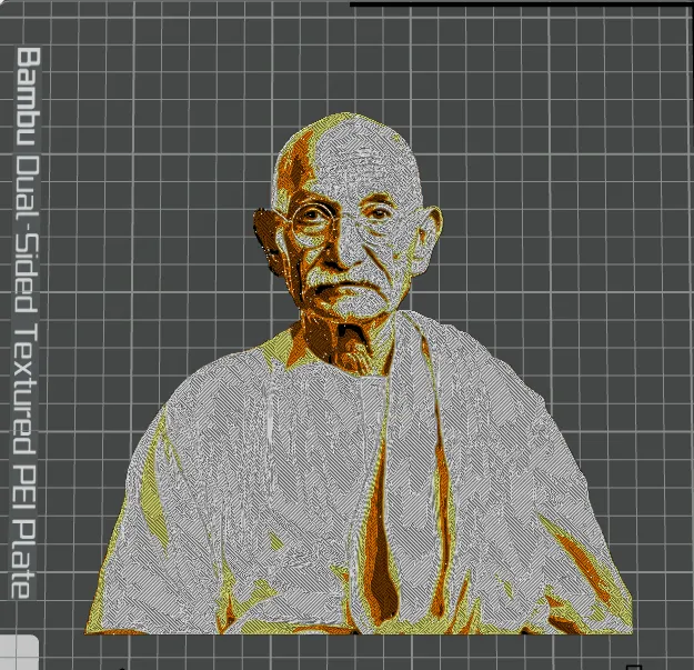 Chân dung của Gandhi trong nghệ thuật 3D - Image 1