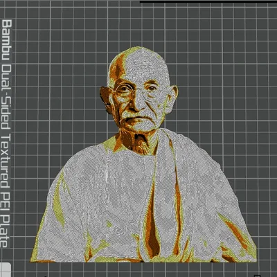 Chân dung của Gandhi trong nghệ thuật 3D
