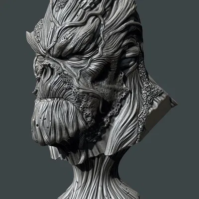 Tượng đầu chi tiết của nhân vật Swamp Thing