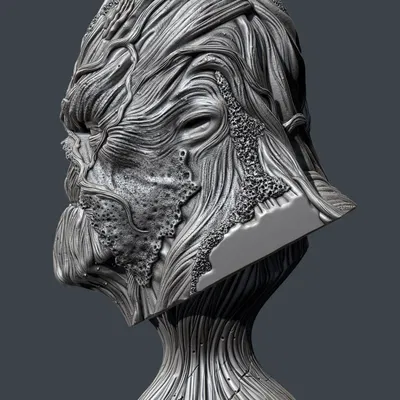 Tượng đầu chi tiết của nhân vật Swamp Thing