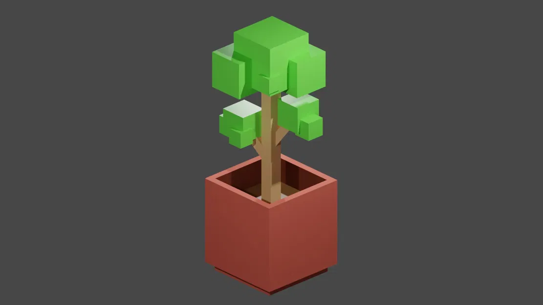 Cây trong chậu phong cách low-poly ấn tượng - Image 1