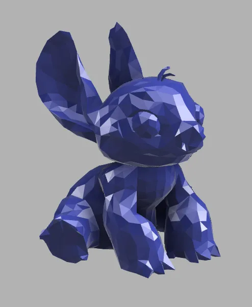 Mô hình nhân vật Stitch phong cách Low Poly - Image 1