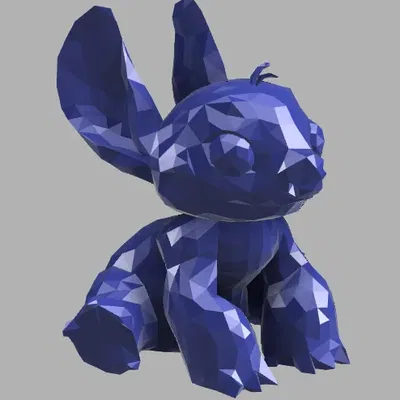 Mô hình nhân vật Stitch phong cách Low Poly