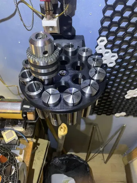 Giá đỡ carousel R8 cho 18 collet in 3D - Image 2