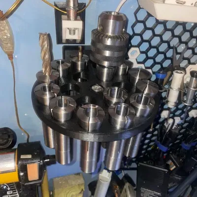 Giá đỡ carousel R8 cho 18 collet in 3D