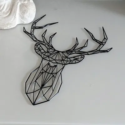 Hươu thấp đa giác trang trí tường