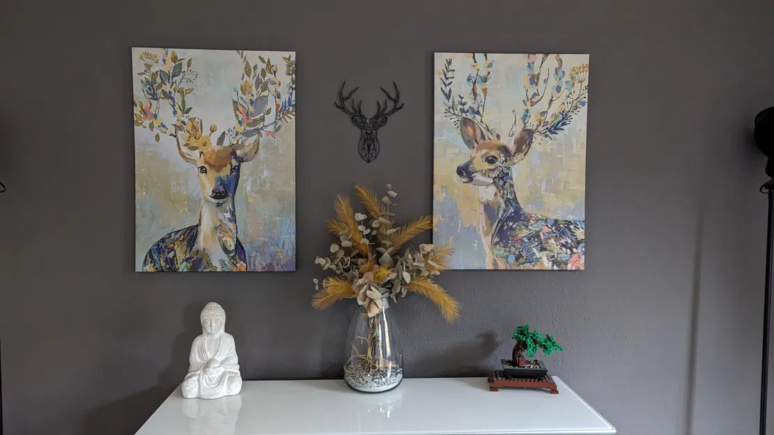 Hươu thấp đa giác trang trí tường - Image 2