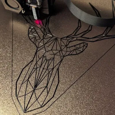 Hươu thấp đa giác trang trí tường