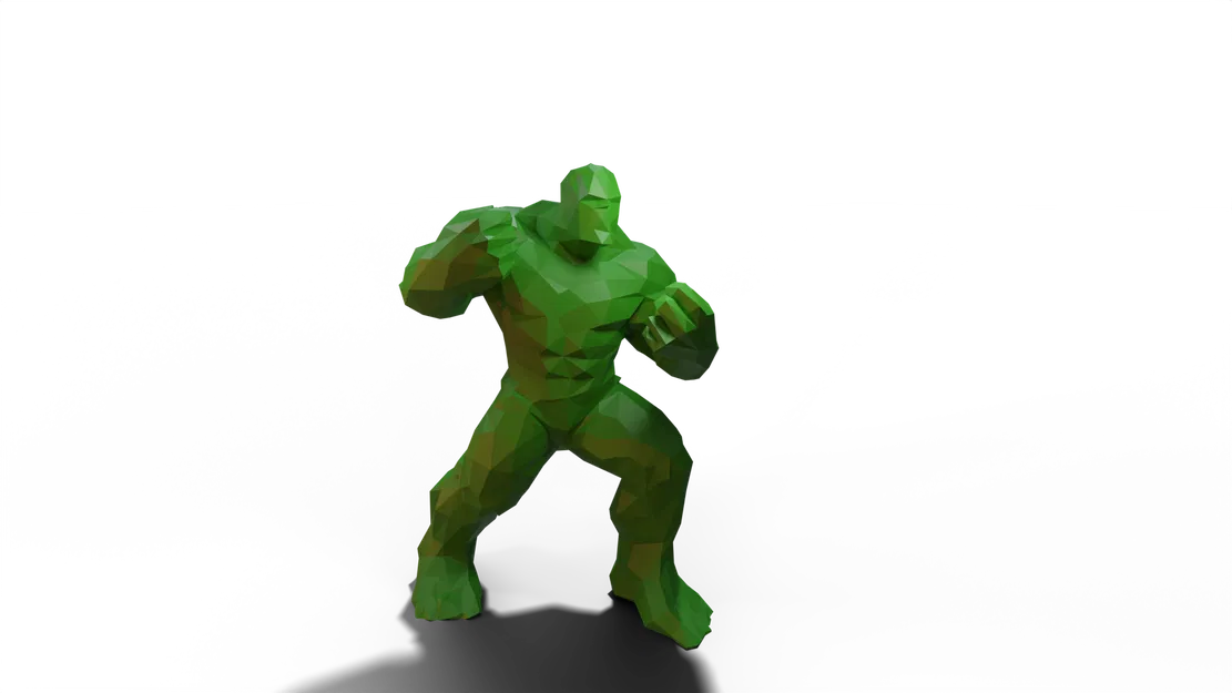 Nhân vật Hulk phong cách Low Poly - Image 1