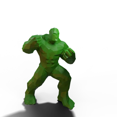 Nhân vật Hulk phong cách Low Poly