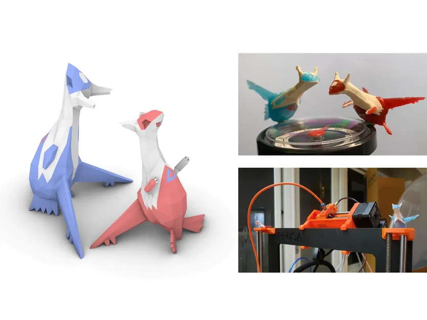 Mô hình Pokemon Latios và Latias phong cách LowPoly - Image 1