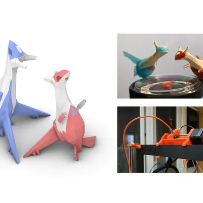 Mô hình Pokemon Latios và Latias phong cách LowPoly