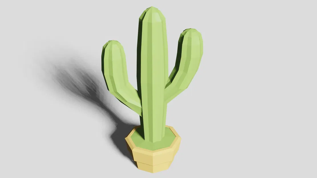 Cây xương rồng và cây succulents phong cách low poly với chậu tha... - Image 3