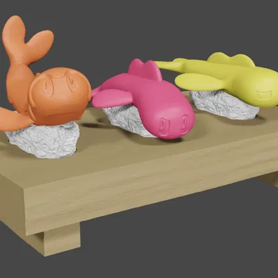 Mâm sushi Tatsugiri theo phong cách Pokemon cho DnD