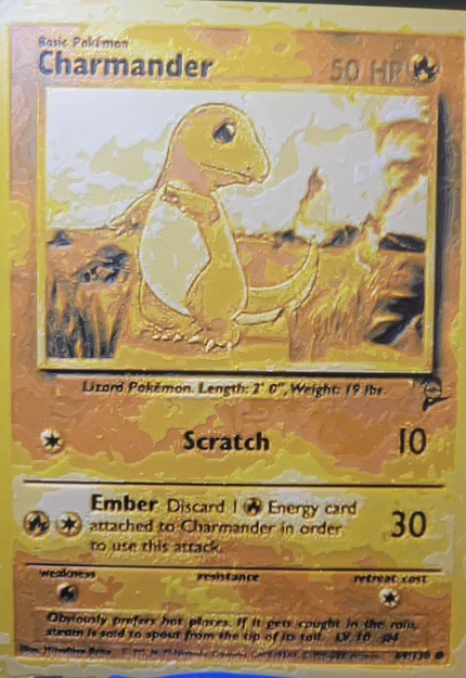 Thẻ bài Charmander huyền thoại cho trẻ em thập niên 90 - Image 1