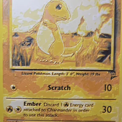 Thẻ bài Charmander huyền thoại cho trẻ em thập niên 90