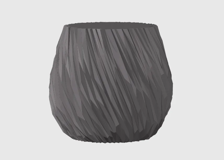 Chậu cây xoắn ốc phong cách low poly - Image 1