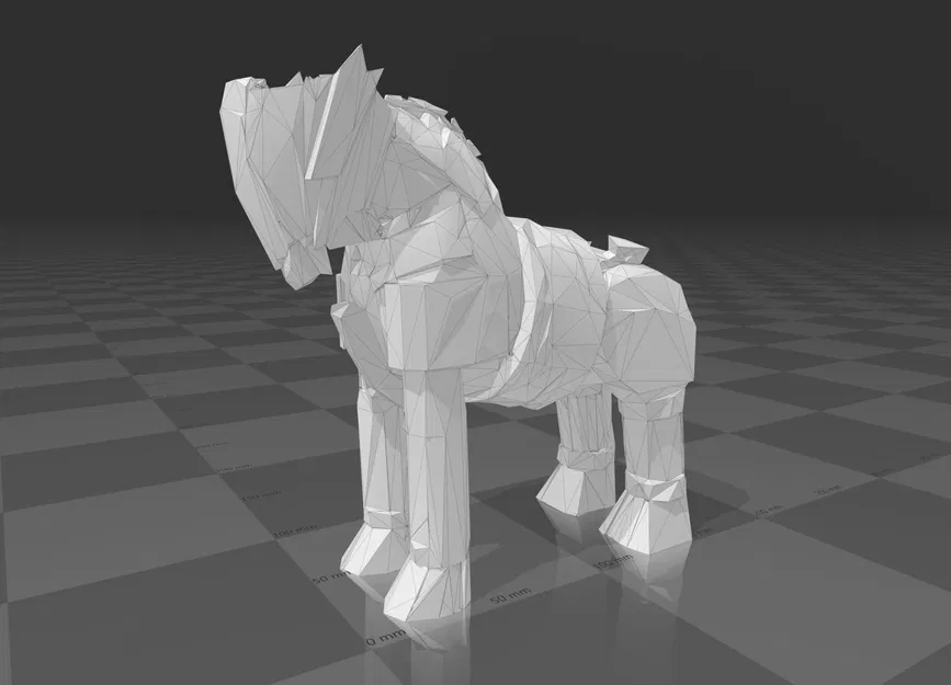 Ngựa gỗ thành Troy phong cách Low Poly - Image 1