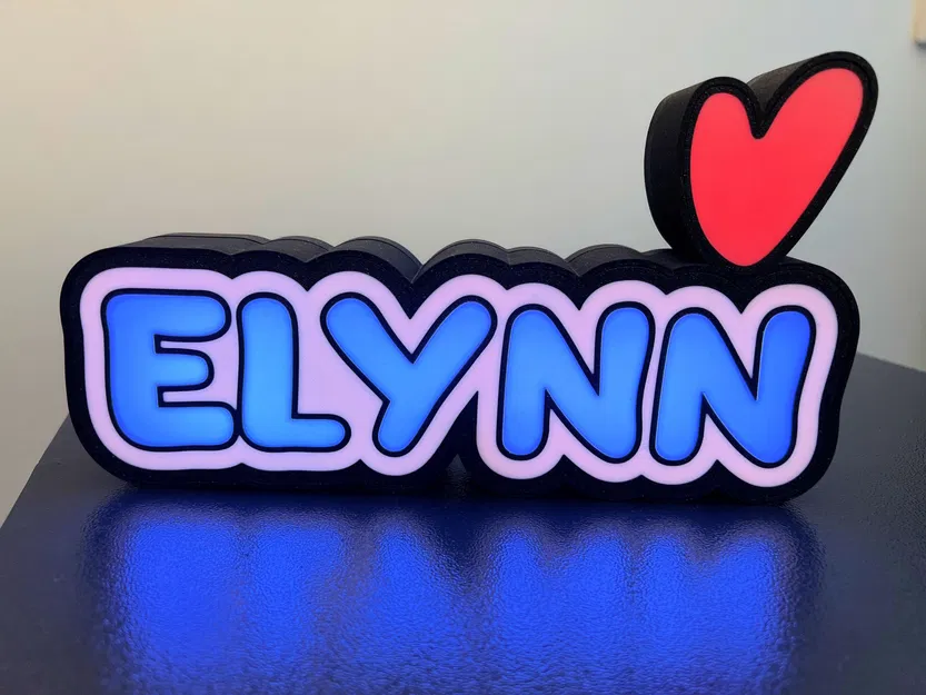 Hộp tên Wled Elynn với trái tim đa màu sắc - Image 1