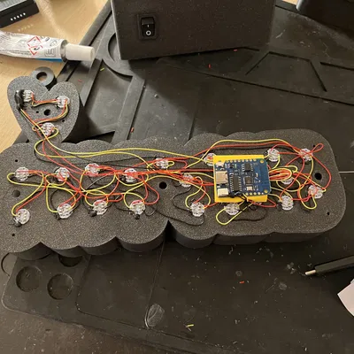 Hộp tên Wled Elynn với trái tim đa màu sắc