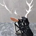 Đầu hươu khung rỗng phong cách low poly - Thumbnail 1