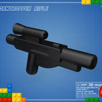 Rifle Stormtrooper LEGO Star Wars chi tiết in 3D