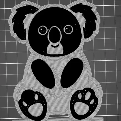 Gấu túi Low-Poly dễ in 3D cho trang trí nội thất