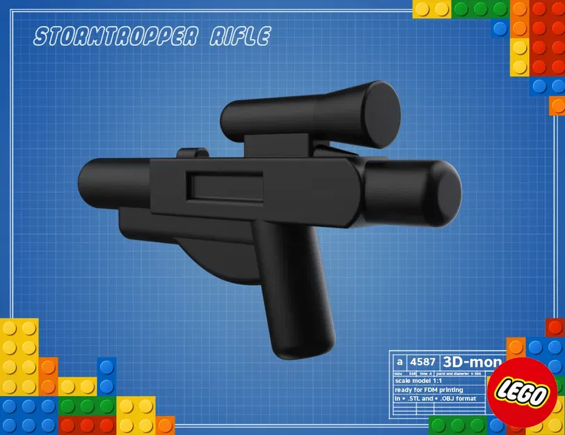 Rifle Stormtrooper LEGO Star Wars chi tiết in 3D - Image 5