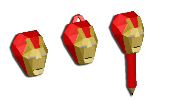 Đầu Ironman low poly để bút chì/ móc khóa/ trang trí - Image 1