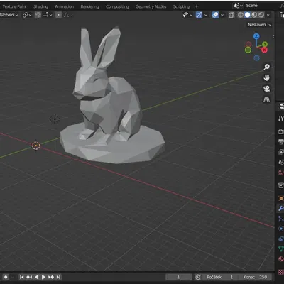 Thỏ low poly phong cách đơn giản