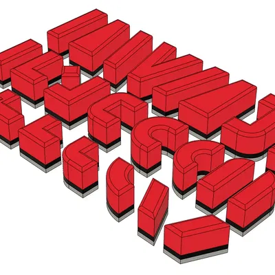 Bộ con dấu in chữ BlockFace dễ sử dụng cho thiết kế đồ họa