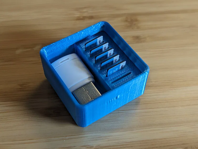 Giá đỡ thẻ microSD và hộp Gridfinity 1x1x3 kết hợp - Image 1