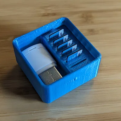 Giá đỡ thẻ microSD và hộp Gridfinity 1x1x3 kết hợp