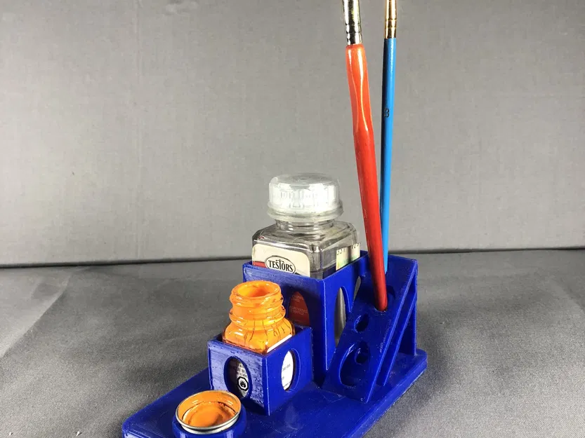 Giá đỡ lọ sơn mô hình Testors với chỗ để nắp và cọ vẽ - Image 1