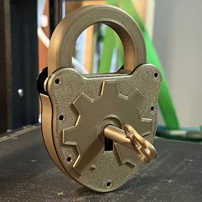 Ổ khóa với chìa khóa skeleton, in 100% không cần phần cứng