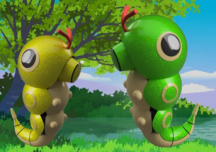 Mô hình Pokemon Caterpie phong cách Fusion 360 - Image 1