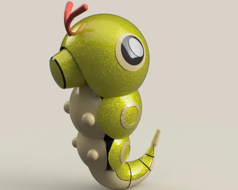 Mô hình Pokemon Caterpie phong cách Fusion 360 - Image 3