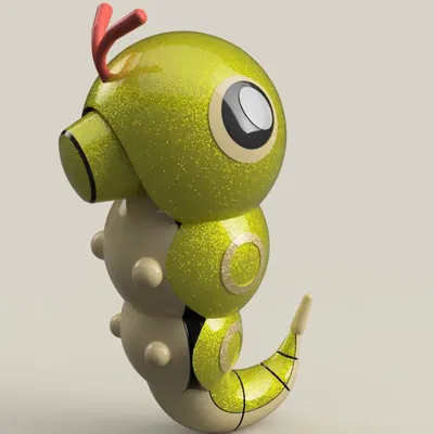Mô hình Pokemon Caterpie phong cách Fusion 360
