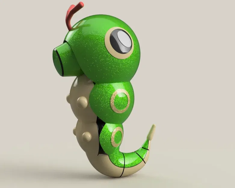 Mô hình Pokemon Caterpie phong cách Fusion 360 - Image 4