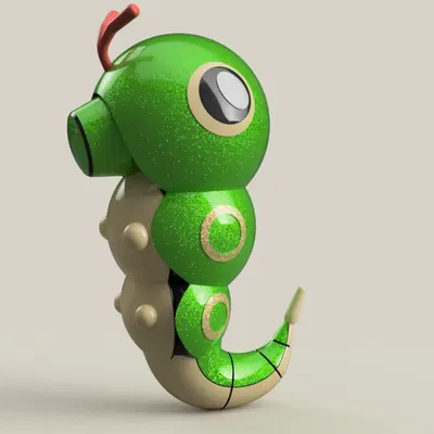 Mô hình Pokemon Caterpie phong cách Fusion 360