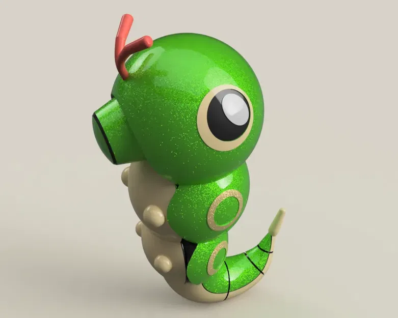 Mô hình Pokemon Caterpie phong cách Fusion 360 - Image 5