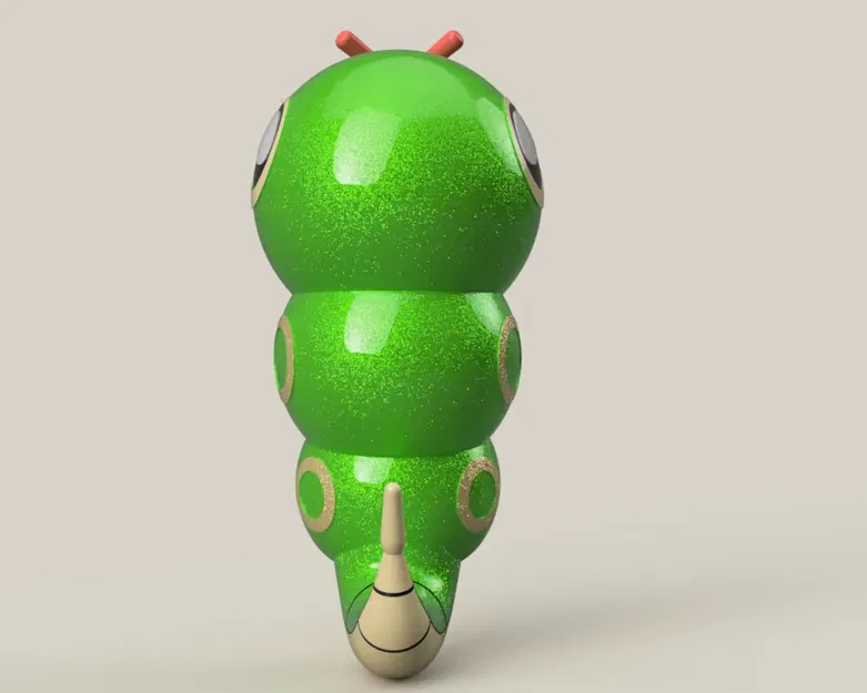 Mô hình Pokemon Caterpie phong cách Fusion 360 - Image 7