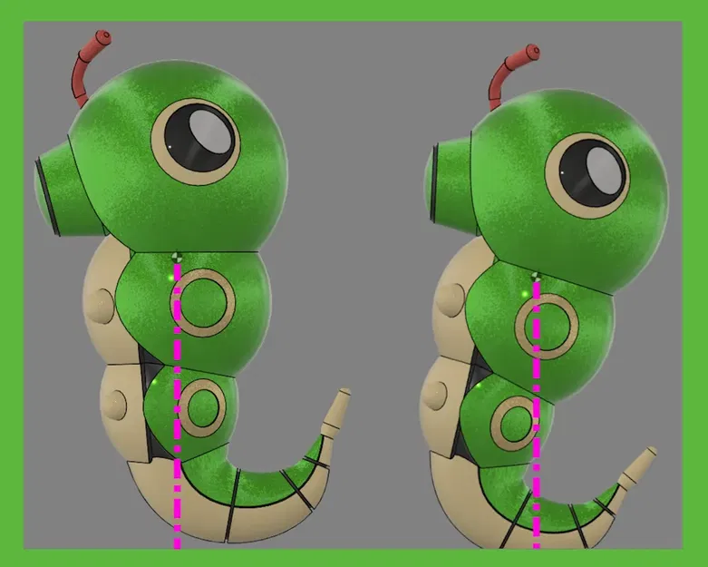 Mô hình Pokemon Caterpie phong cách Fusion 360 - Image 8