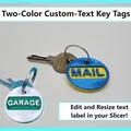 Thẻ chìa khóa tùy chỉnh hai màu với văn bản lựa chọn - Thumbnail 1