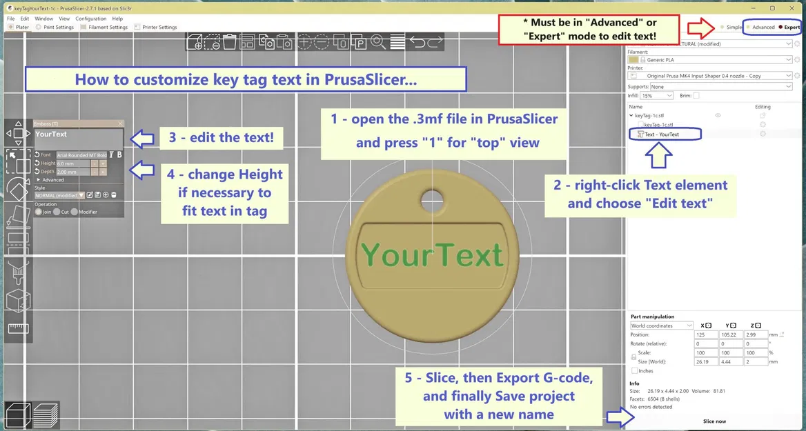 Thẻ chìa khóa tùy chỉnh hai màu với văn bản lựa chọn - Image 2
