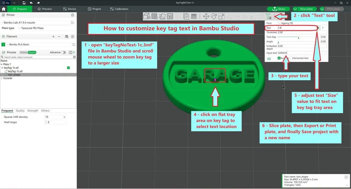 Thẻ chìa khóa tùy chỉnh hai màu với văn bản lựa chọn - Image 3