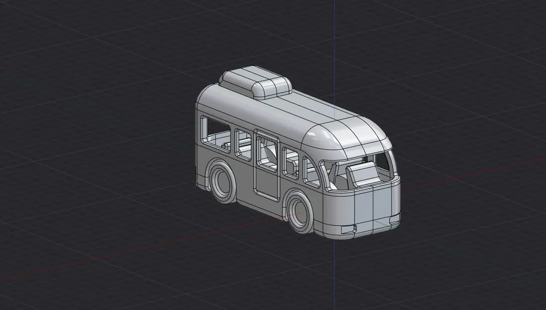 Xe buýt đồ chơi nhỏ với bánh xe di động - Image 1