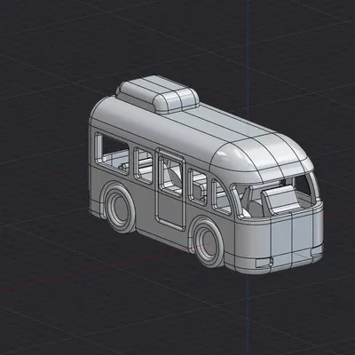 Xe buýt đồ chơi nhỏ với bánh xe di động