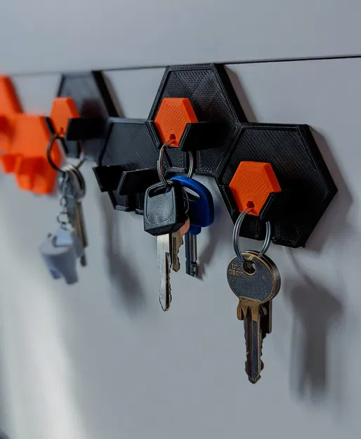 Giá treo chìa khóa hình lục giác hiện đại - Image 2